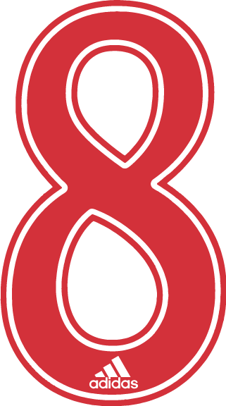 Adidas 8-inch Number - Red